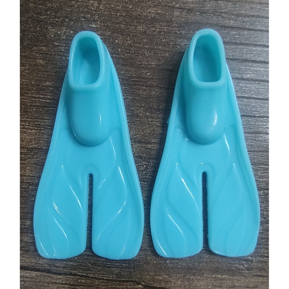 Barbie Doll Replacement  Shoes Swim Diving Swimming Fin Flippers Turquoise Z26